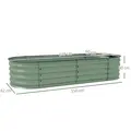 Outsunny Galvanised Raised Garden Bed, Metal Planter Box with Safety Edging, for Flowers, Herbs, Succulents, Pack of 2, Green - 2