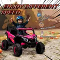 AIYAPLAY 12V Kids Ride On Car with Remote Control, Kids Electric Car with Suspension System, Music, for Kids 3-5 Years, Pink - 5