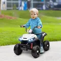 AIYAPLAY 12V Kids Electric Quad Bike w/ Spring Suspension System, Forward, Backward, LED Light, Music, MP3, White - 2