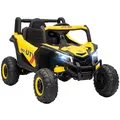 AIYAPLAY 12V Kids Ride On Car with Remote Control, Kids Electric Car with Suspension System, Music, for Kids 3-5 Years, Yellow - 1