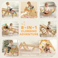 AIYAPLAY 8-in-1 Toddler Climbing Frame, Indoor Play Triangle Set with Slide, Arch and Triangle Ladder, Multicolour - 4