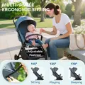 AIYAPLAY Foldable Baby Stroller with Adjustable Seat, 5-Point Harness, Canopy, Basket, 6.3kg Lightweight & Compact, Dark Grey - 4