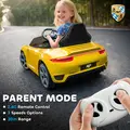 AIYAPLAY Kids Electric Car, 12V Licensed RUF GT Ride on Car with Suspension, Remote Control, Music for 3-5 Years Yellow - 5