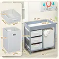 AIYAPLAY Baby Changing Unit with 4 Storage Drawers, Mat for Bedroom Nursery, 84 x 84.5 cm, Grey - 3