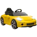 AIYAPLAY Kids Electric Car, 12V Licensed RUF GT Ride on Car with Suspension, Remote Control, Music for 3-5 Years Yellow - 1