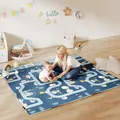 AIYAPLAY Foldable Baby Play Mat, Baby Playpen, Reversible Foam Playmat, Floor Mats for Toddlers, Traffic and Grey Diamond Theme - 2