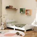 AIYAPLAY Cloud-Themed Toddler Bed Frame with Safety Rails, 143.5 x 74.5 x 56cm - 1