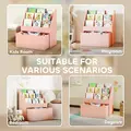 AIYAPLAY Bookcase for Kids with Shelves, Drawer, Bookcase for Bedroom, Playroom, Pink - 7