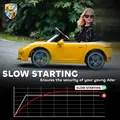 AIYAPLAY Kids Electric Car, 12V Licensed RUF GT Ride on Car with Suspension, Remote Control, Music for 3-5 Years Yellow - 6