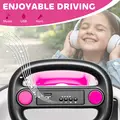 AIYAPLAY Kids Bumper Car with 360-Degree Rotation, 6V Electric Ride On Car with Music and Horn for 3-8 Years Old, Pink - 7