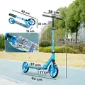 AIYAPLAY Foldable Kids Scooter with Adjustable Handlebar, 200mm Big Wheel, Rear Fender Brake, for Ages 6-12 Years, Blue - 3