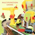 AIYAPLAY 79 Piece Wooden Train Set, Kids Train Track Mine Themed with Crane, Helicopter - 9