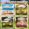 AIYAPLAY Kids Patio Set, Children Table and Chair Set, Outdoor Picnic Table with 2 Folding Chairs and Umbrella, Orange - 7