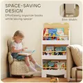 AIYAPLAY Kids Bookshelf, 3 Tier Children Bookcase, Bear Theme Toddler Space-Saving Bookcase for Living Room, White - 6