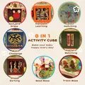 AIYAPLAY 8 in 1 Wooden Activity Cube with Bead Maze, Shape Sorter, for Kids Boys Girls 18+ Months - 4