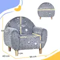 AIYAPLAY Kids Armchair, Glow in the Dark Chair with Star Design for Bedroom, Playroom, Kids Room, Grey - 3