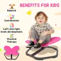 AIYAPLAY Butterfly-Shaped-kids Swivel Chair, Sensory Spinning Chair for Balance, Coordination Training, Pink - 4