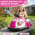 AIYAPLAY Kids Bumper Car with 360-Degree Rotation, 6V Electric Ride On Car with Music and Horn for 3-8 Years Old, Pink - 8