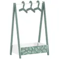 AIYAPLAY Baby Clothing Rack with Hangers, Storage Shelf for Bedroom, Leaf Theme, for Ages 3-6, Green - 1