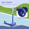 AIYAPLAY Kids 3 Wheel Scooter for 2-6 Years Old w/ Adjustable Height, LED Light, TPE Handlebar, Blue - 6