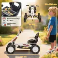 AIYAPLAY Kids Pedal Go Kart with Steel Frame, Sporty Design, for Ages 2-5 Years, White - 3