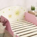 AIYAPLAY Toddler Bed with Storage, Guardrails, Sun Design, for Ages 3-8 Years, Fits 140 x 70cm Mattress, - 9