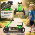 AIYAPLAY Pedal Go Kart for Kids 2-5 Years, with Silent EVA Wheels, Metal Frame, Green - 3