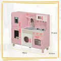 AIYAPLAY Play Kitchen, Kids Kitchen Set with Lights and Sounds, Double Stoves, Ice Maker, Chalkboard for 3+ Years, Pink - 3