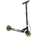 AIYAPLAY Scooter for Kids Aged 3-8 Years, with Adjustable Handle, Two Light Up Wheels, Handbrake, Rear Brake, Black - 1