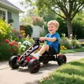 AIYAPLAY Pedal Go Kart for Kids Aged 3-6 Years, with Freewheel System, Brake, EVA Anti-Slip Wheels, Red - 2