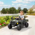 AIYAPLAY Kids Ride on Car, 12V Electric Kids UTV with Electric Dump Bed, 4-Wheel Suspension for 3-8 Years, Green - 2
