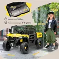 AIYAPLAY Kids Ride on Car, 12V Electric Kids UTV with Electric Dump Bed, 4-Wheel Suspension for 3-8 Years, Yellow - 3