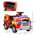 AIYAPLAY Ride On Fire Truck, 12V Kids Electric Car with Siren, Flashing Lights, Firefighting Tools, Music, Horn, Slow Start, Red - 3