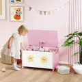 AIYAPLAY Toy Box with Lid, Safety Hinges and Groove Handles, Toy Storage organiser for Kids, Living Room, Playroom, Pink - 2