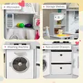 AIYAPLAY Toy Kitchen with Running Water, Lights, Sounds, Apron and Chef Hat, Water Dispenser, for Ages 3-6 Years, Grey - 6
