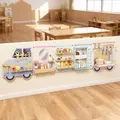 AIYAPLAY Wooden Busy Board, 5 in 1 Activity Wall Panels for Kids 3+ Years, for Daycare, Playroom, Home - 9