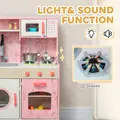 AIYAPLAY Play Kitchen, Kids Kitchen Set with Lights and Sounds, Double Stoves, Ice Maker, Chalkboard for 3+ Years, Pink - 6