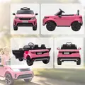 AIYAPLAY Land Rover Discovery Licensed 12V Kids Electric Car with Remote, 4 Wheel Suspension, Slow Start, Lights, Music, Pink - 9