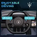 AIYAPLAY Maserati GT2 Licensed 12V Kids Electric Ride on Car with 4 Suspension Wheels, Remote Control, Music, Horn, Lights, Grey - 7