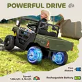 AIYAPLAY Kids Ride on Car, 12V Electric Kids UTV with Electric Dump Bed, 4-Wheel Suspension for 3-8 Years, Green - 4