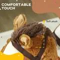 AIYAPLAY Kids Rocking Horse, Plush Ride on Horse, with Sound, Wood Base, for Ages 18-36 Months, Brown - 5