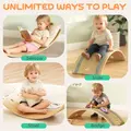 AIYAPLAY Kids Wooden Balance Board with Rope, Wooden Wobble Board with Felt for Sensory Play, for Toddler 3-6 Years Old - 7