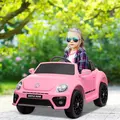 AIYAPLAY Volkswagen Beetle Licensed 12V Ride on Car w/ Remote Control, Suspension Wheels, Soft Start, Lights, Music, Pink - 2