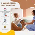 AIYAPLAY Kids Rocking Horse, Plush Ride on Horse, with Sound, Wood Base, for Ages 18-36 Months, Brown - 8