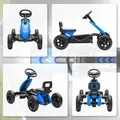 AIYAPLAY Pedal Go Kart for Kids 2-5 Years, with Silent EVA Wheels, Metal Frame, Blue - 7