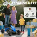 AIYAPLAY Pedal Go Kart for Kids 2-5 Years, with Silent EVA Wheels, Metal Frame, Blue - 4