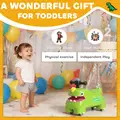 AIYAPLAY Kids Ride On Car, Dinosaur Foot to Floor Slider with Storage, Toddler Walker with Light, Sounds, Green - 7