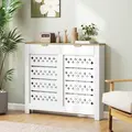 HOMCOM 108 x 19 cm Minimal Radiator Cover, with 2 Drawers - White - 8