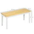 HOMCOM 102 cm Wood Dining Bench for 2 People, Wooden Bench for Kitchen, Dining Room, Entryway, White - 3