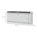 HOMCOM 10-Shoe Storage Bench, with Padded Top Seat - White/Grey - 3